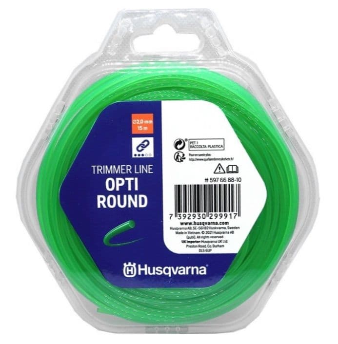 Тримерна корда Opti Round Husqvarna зелена ø2 мм х 15 м
