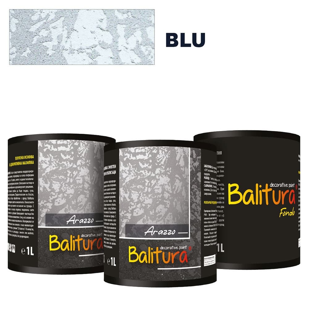 Mатова мазилка с релеф и отблясъци Balitura Arazzo Matto Blu + грунд 4кг