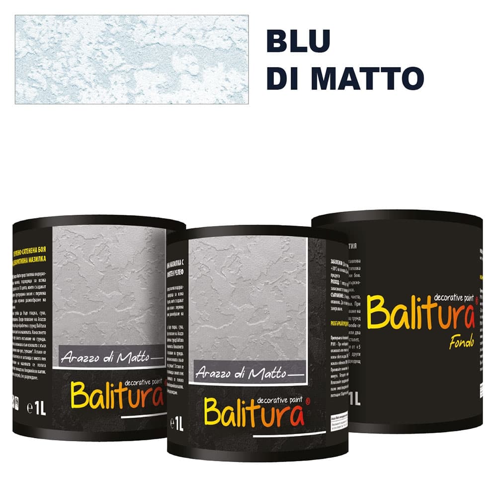 Mатова мазилка с релеф Balitura Arazzo Matto Blu + грунд 4кг