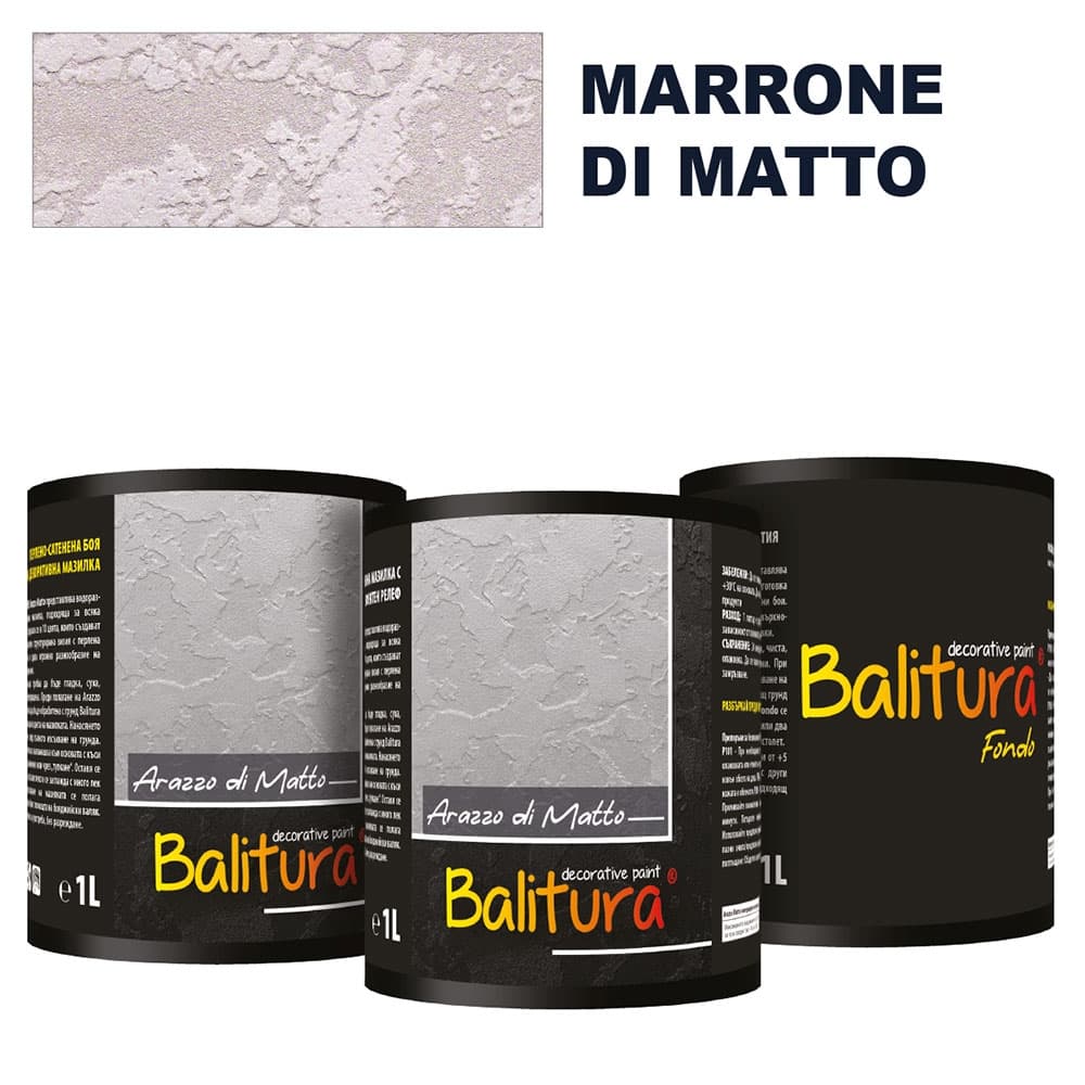Mатова мазилка с релеф Balitura Arazzo Matto Marrone + грунд 4кг