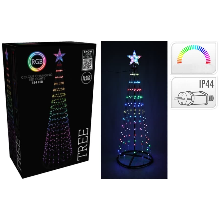 Коледна LED декорация светещо дърво ø50x150см