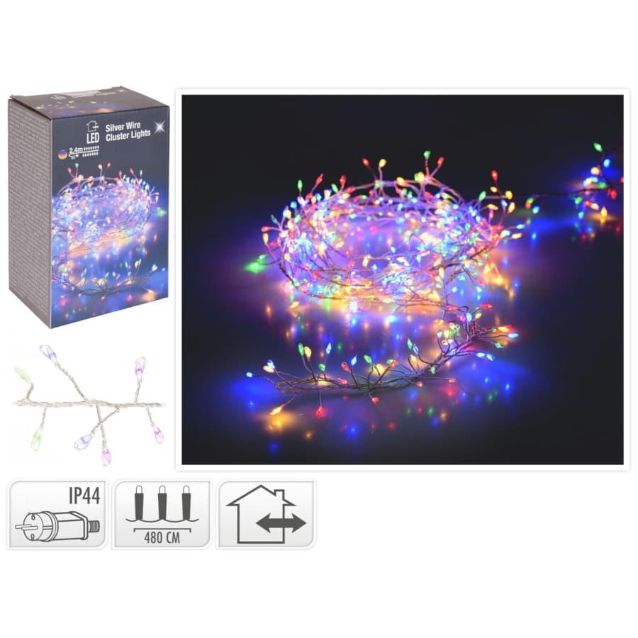 Многоцветна коледни лампички Купър 480 Micro LED