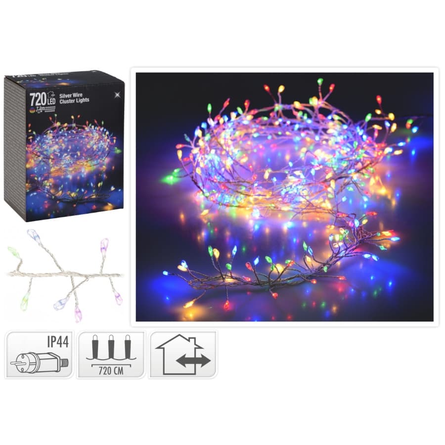Коледни лампички 720 LED многоцветни 7,2 м