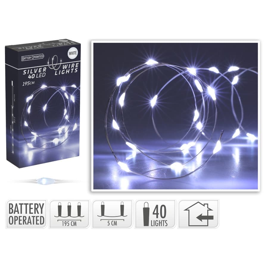 Коледни лампички Silverwire 40 LED бели светлини