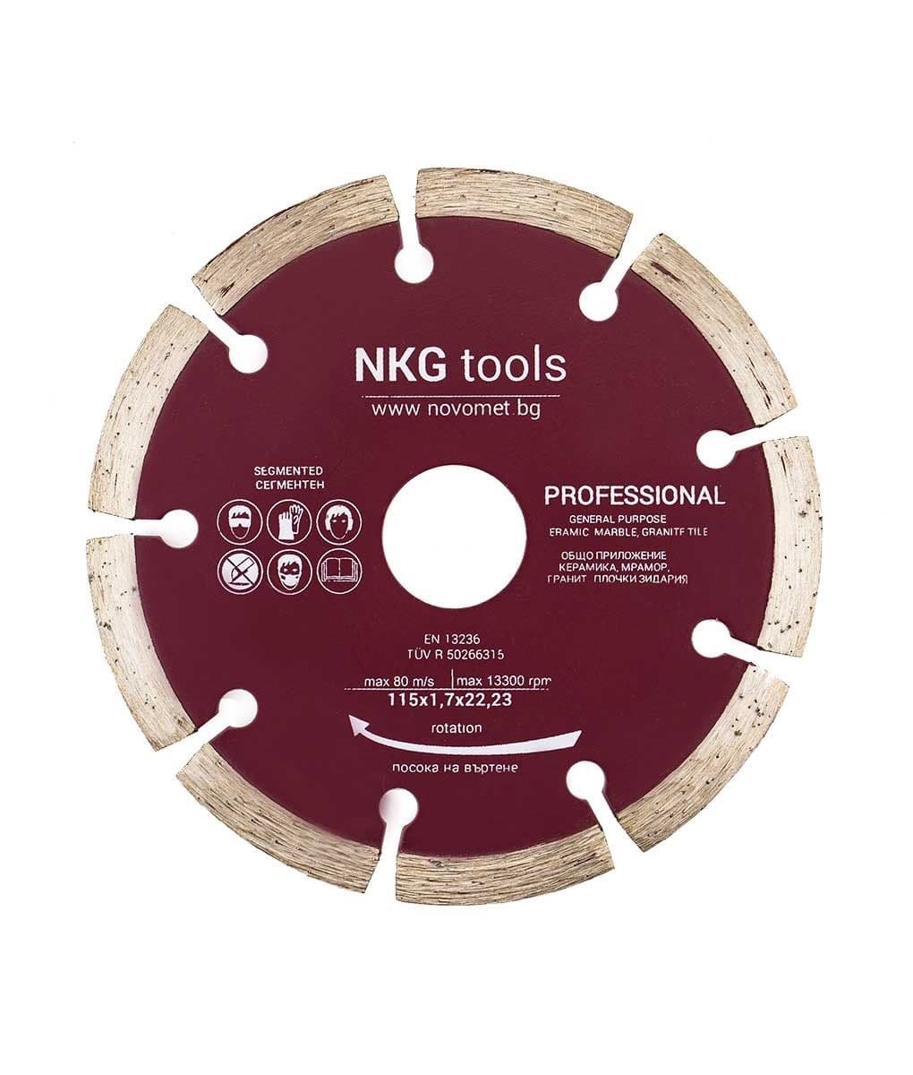 Диамантен диск за бетон NKG tools сегментен 115х1,7х22,23 мм
