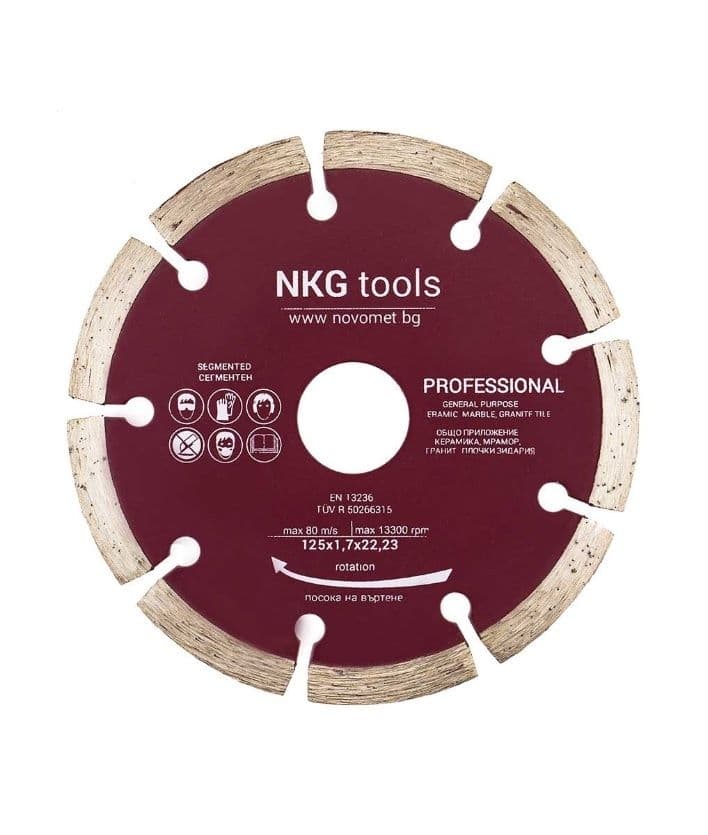 Диамантен диск за бетон NKG tools сегментен 125х1,7х22,23 мм