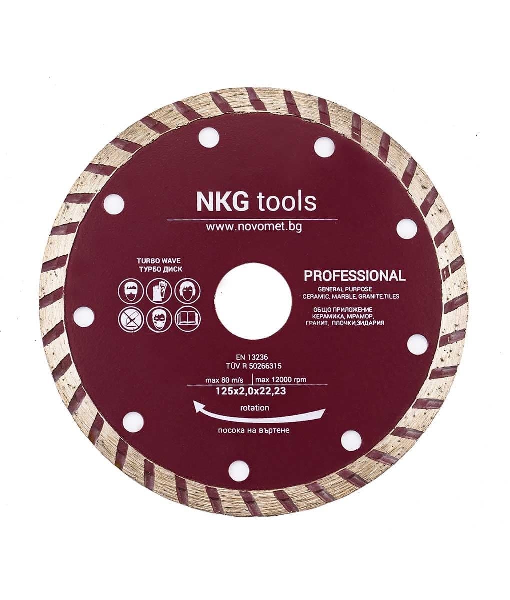 Диамантен диск за бетон/усилен бетон и камък NKG tools турбо 115х2х22,23 мм