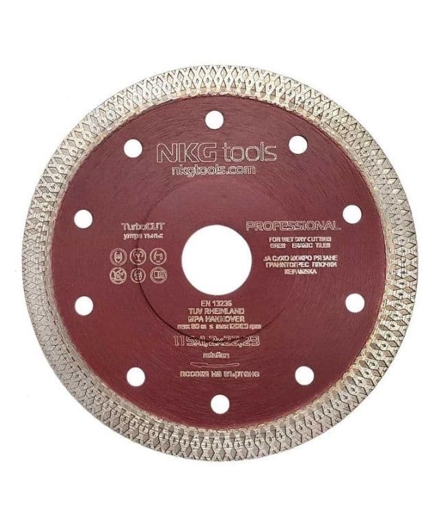 Диамантен диск за плочки и гранитогрес NKG tools TurboCUT 115х1,2х22,23 мм