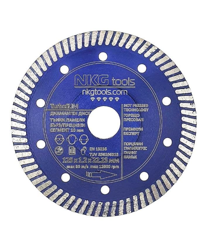 Диамантен диск за гранитогрес NKG tools TurboSLIM 125х1,2х22,23 мм