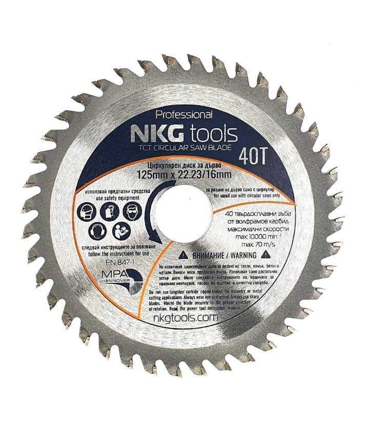 Циркулярен диск за дърво TCT с 40 зъба NKG tools WoodCUT40 115х22,23x16 мм
