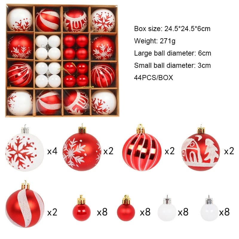 Комплект коледни топки R2-1 / 24,5х24,5х6см 44 броя