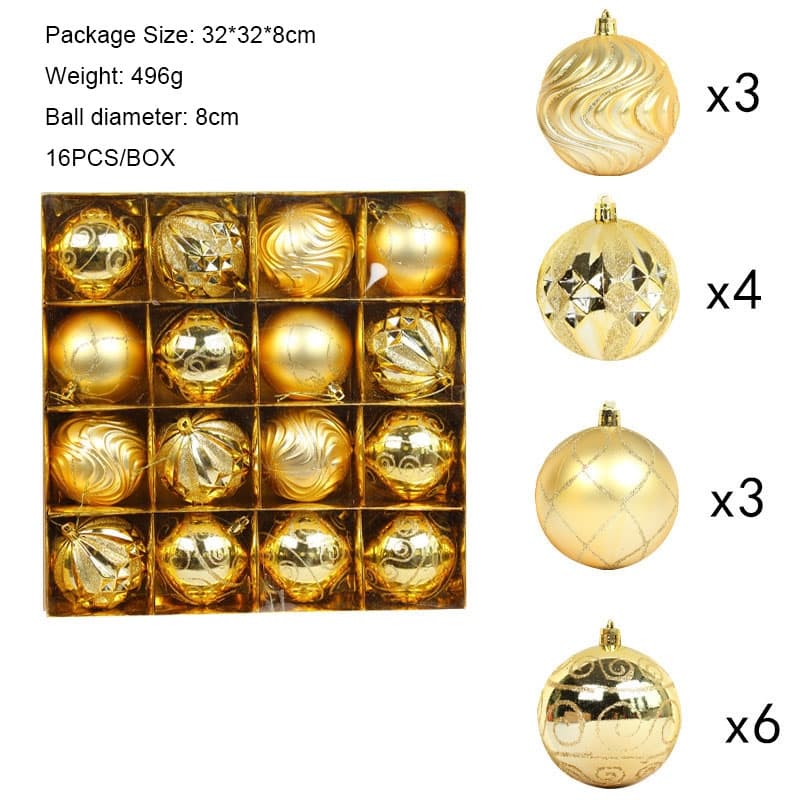 Комплект коледни топки R2-30 / 32х32х8 см 16 броя