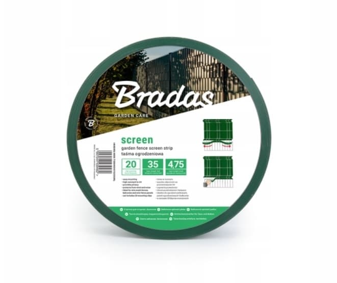 Засенчваща оградна лента Bradas 4,75 см x 35 м зелена