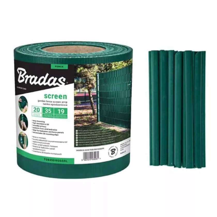 Засенчваща оградна лента Bradas 19 см x 35 м зелена 