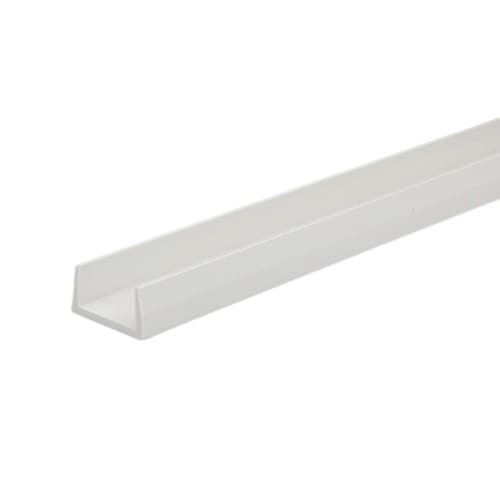 PVC U-профил 100x1x0,6 см бял