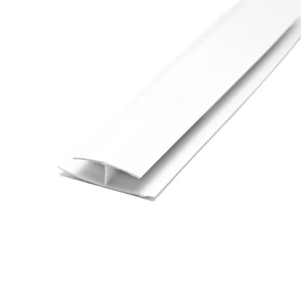 PVC свързващ H-профил 260x1,5x0,6 см бял мат