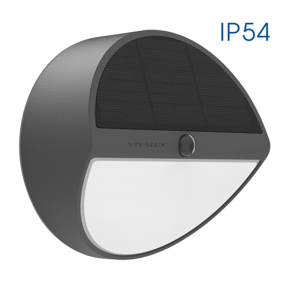 Соларно LED тяло със сензор Vivalux Lorno solar IP54 черно