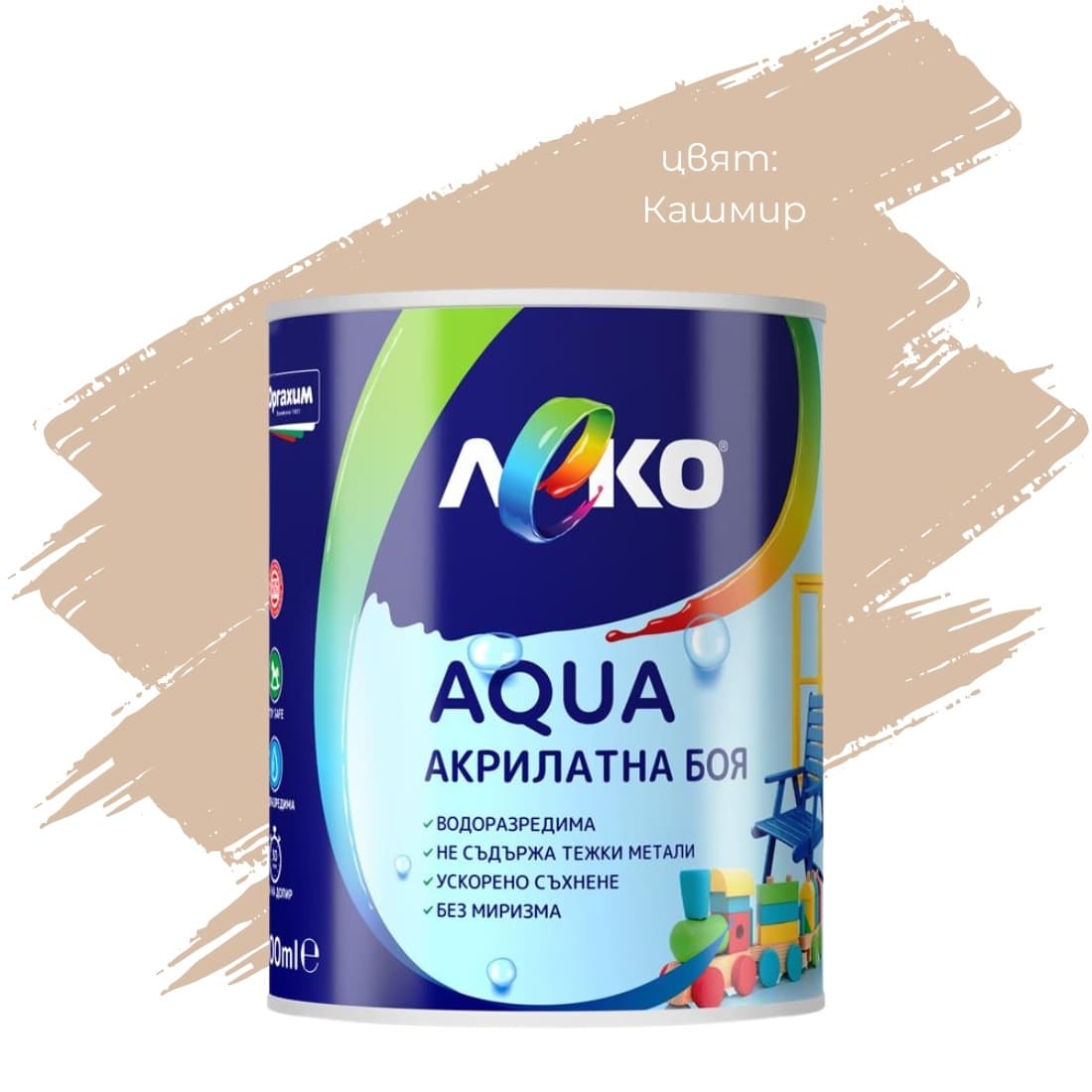 Акрилатна боя Леко Aqua сатен Кашмир 600мл