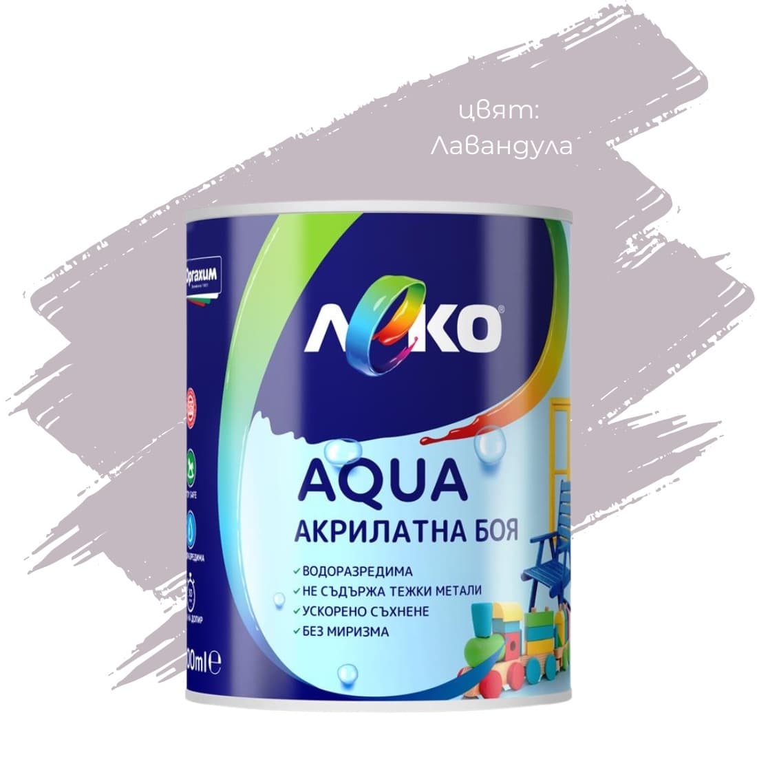 Акрилатна боя Леко Aqua сатен Лавандула 600мл