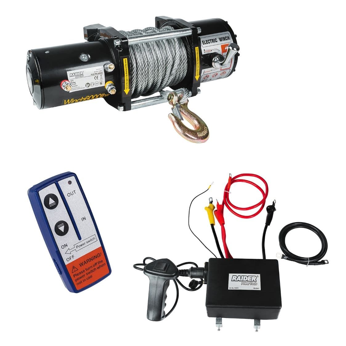 Автолебедка Raider RD-EW11 / 12V 2722кг с въже 24м 