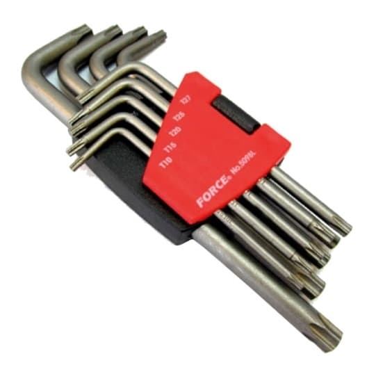 Комплект Г-образни удължени шестограми Force Torx Т10 - Т50 / 9 броя