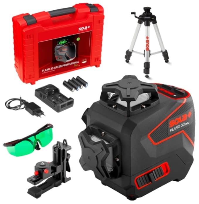 Линеен лазерен нивелир Sola Plano 3D Green Professional 30/80м 