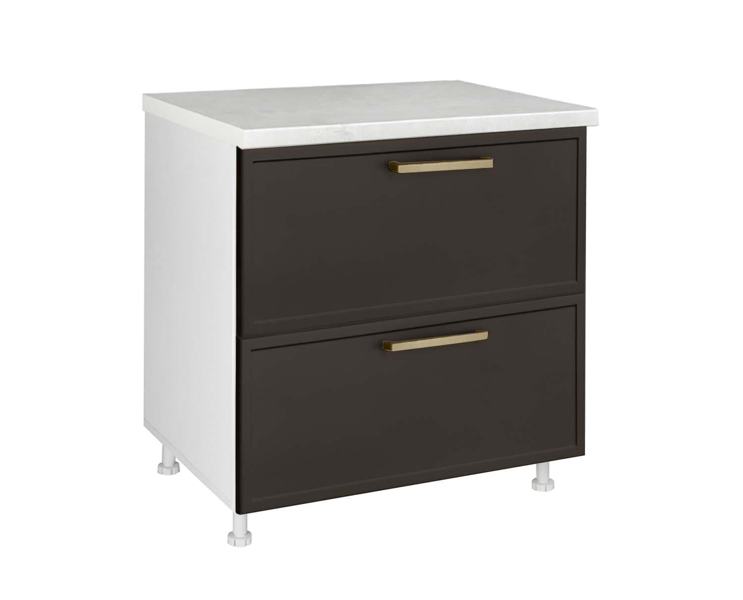 Долен шкаф с 2 чекмеджета Matis D 80 2F PL-Box Alba тъмносив