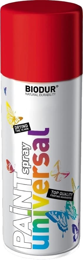 Цветен спрей Helios Biodur Universal RAL 3020 ярко червен 400мл