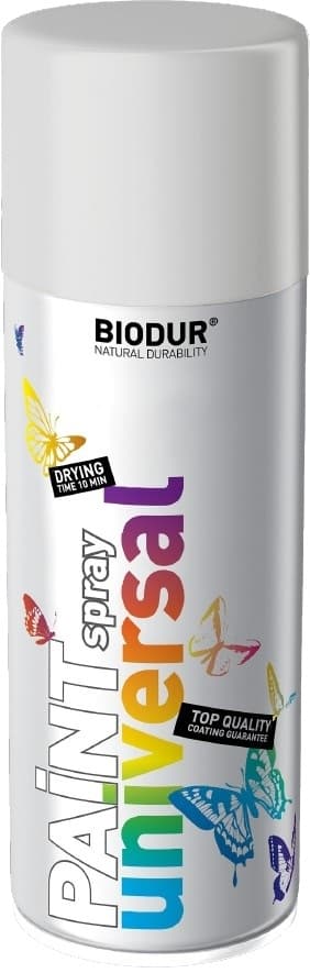 Цветен спрей Helios Biodur Universal RAL 9006 бял алуминий 400мл