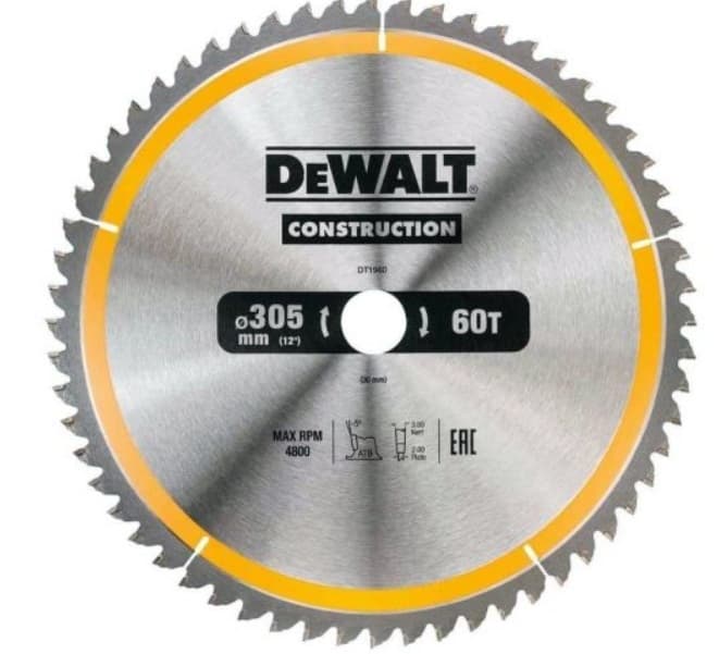 Циркулярен диск за дърво DeWALT 305x30x2мм