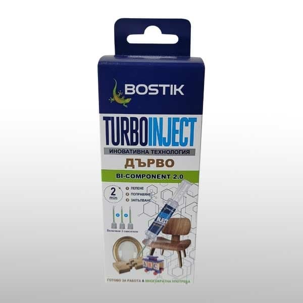 Цианоакрилатно двукомпонентно лепило Bostik Turbo Inject дърво 10г