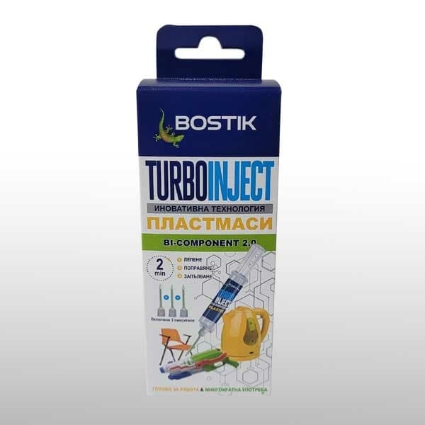 Цианоакрилатно двукомпонентно лепило Bostik Turbo Inject пластмаси 10г