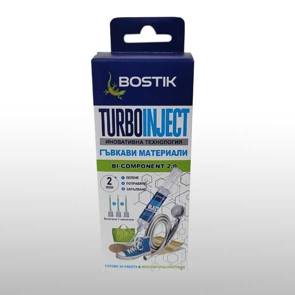 Цианоакрилатно двукомпонентно лепило Bostik Turbo Inject гъвкави материали 10г
