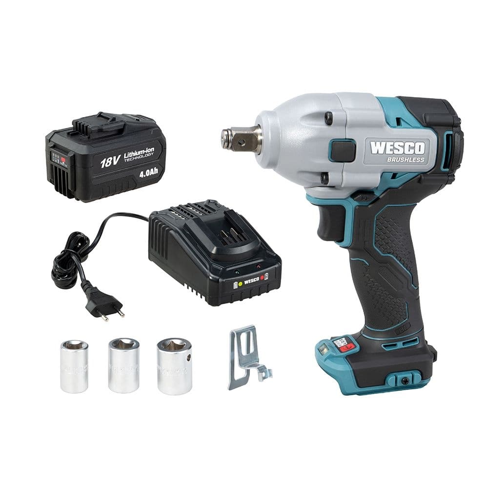 Акумулаторен безчетков ударен гайковерт Wesco WS2407 / 18V 350Nm
