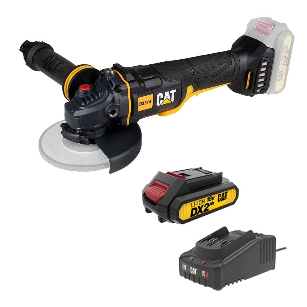Акумулаторен ъглошлайф CAT DX314B 18V 125 мм с батерия и зарядно