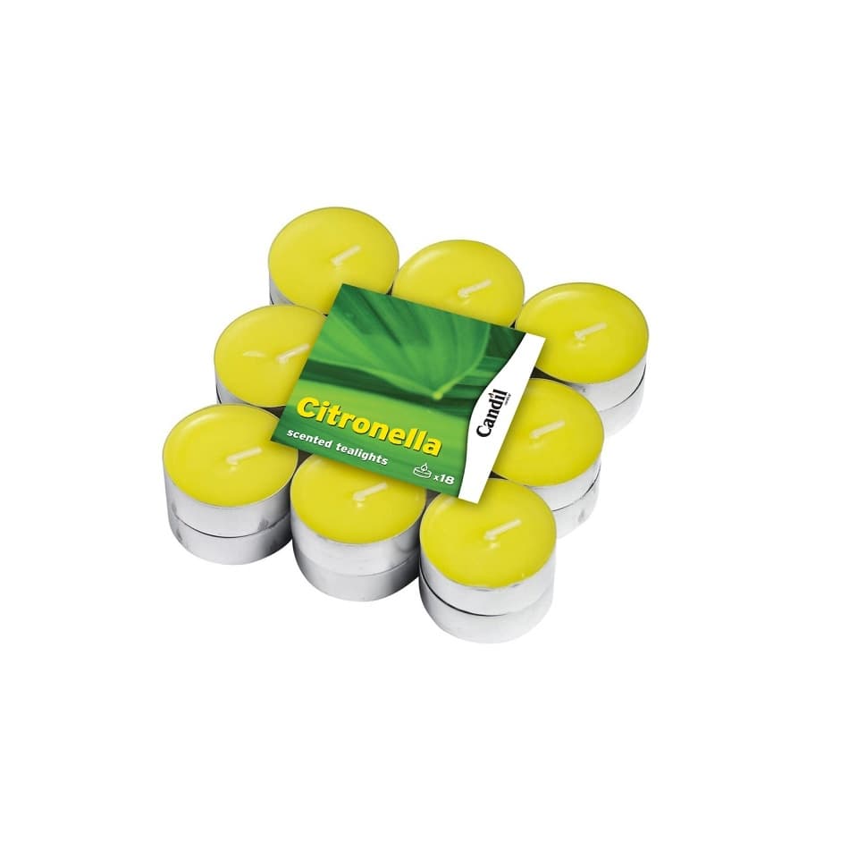Ароматизирани чаени свещи Citronella 11,4x11,4x2,8 см 18 броя