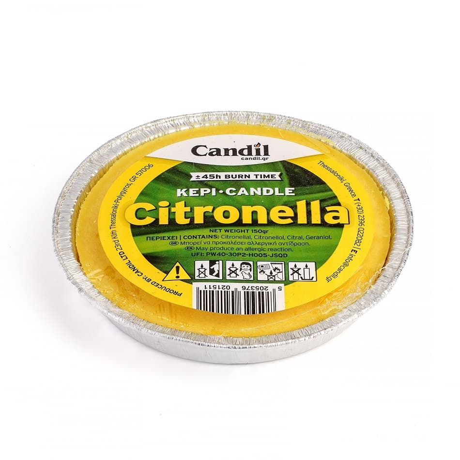 Свещ в алуминиево фолио Citronella No3 / 14x14x2 см