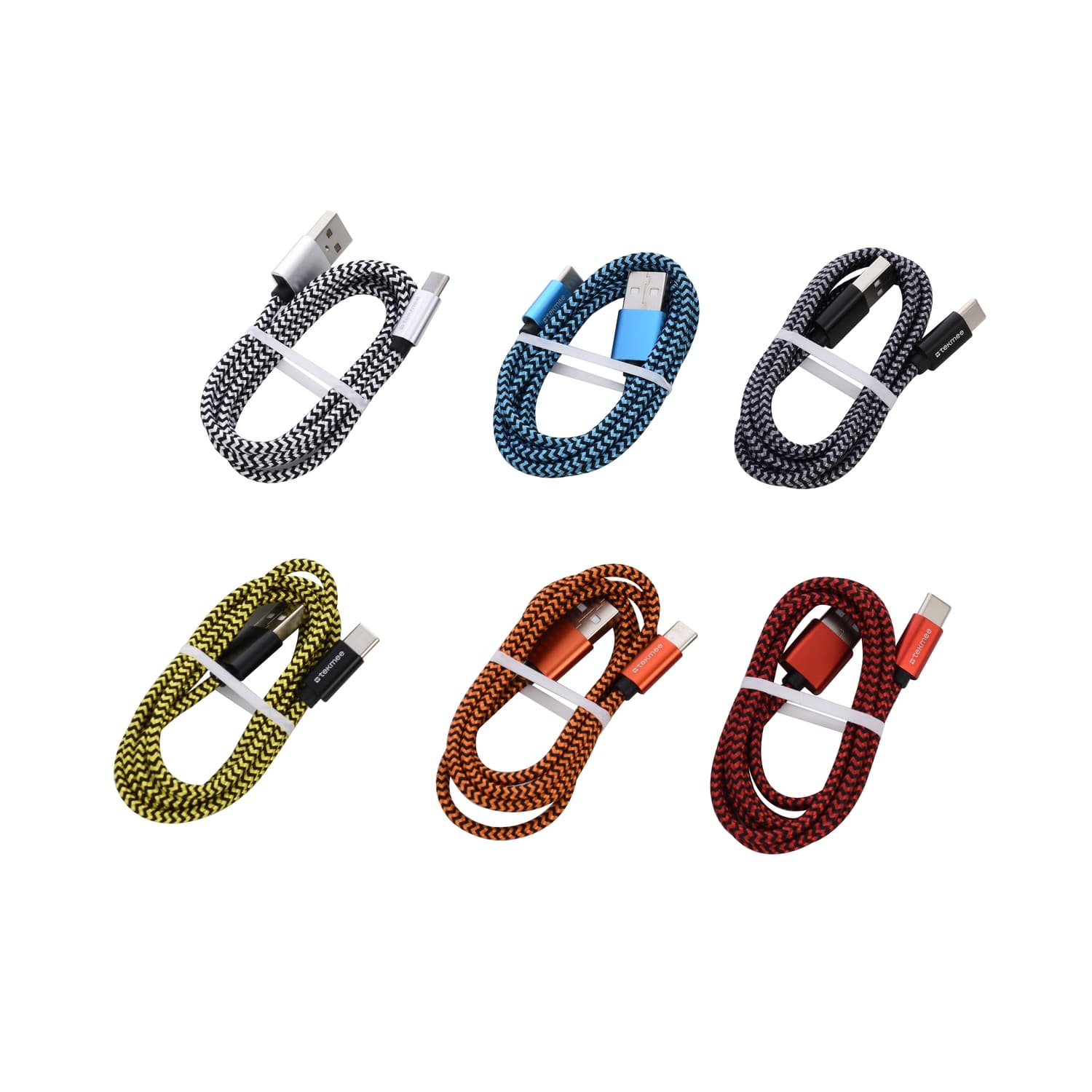 Кабел USB/Lighting 2A Tekmee плетен 1м