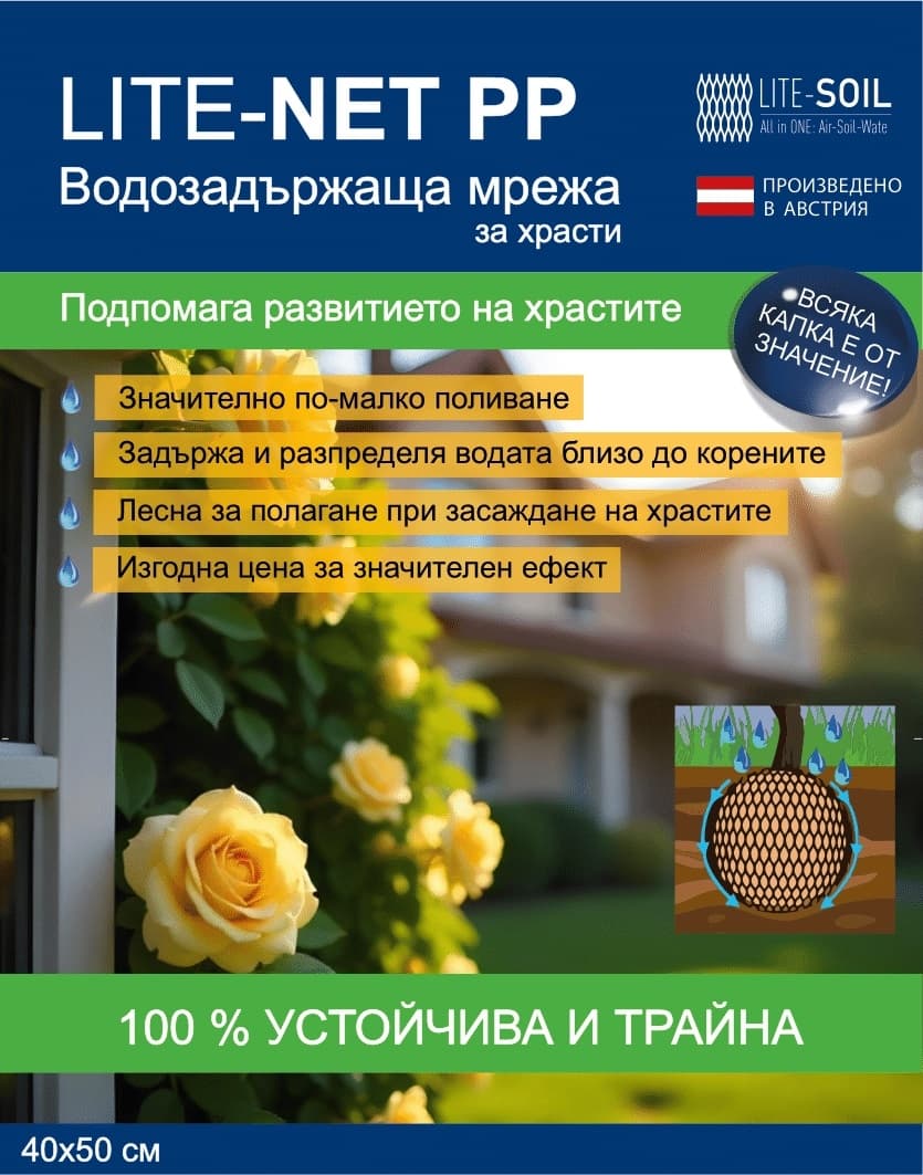 Неразградима водозадържаща мрежа за храсти Lite-Net / 40x50см