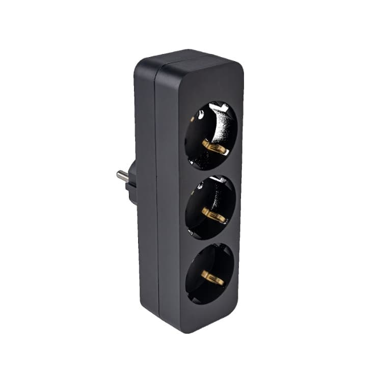 Разклонител с три гнезда 3600W черен