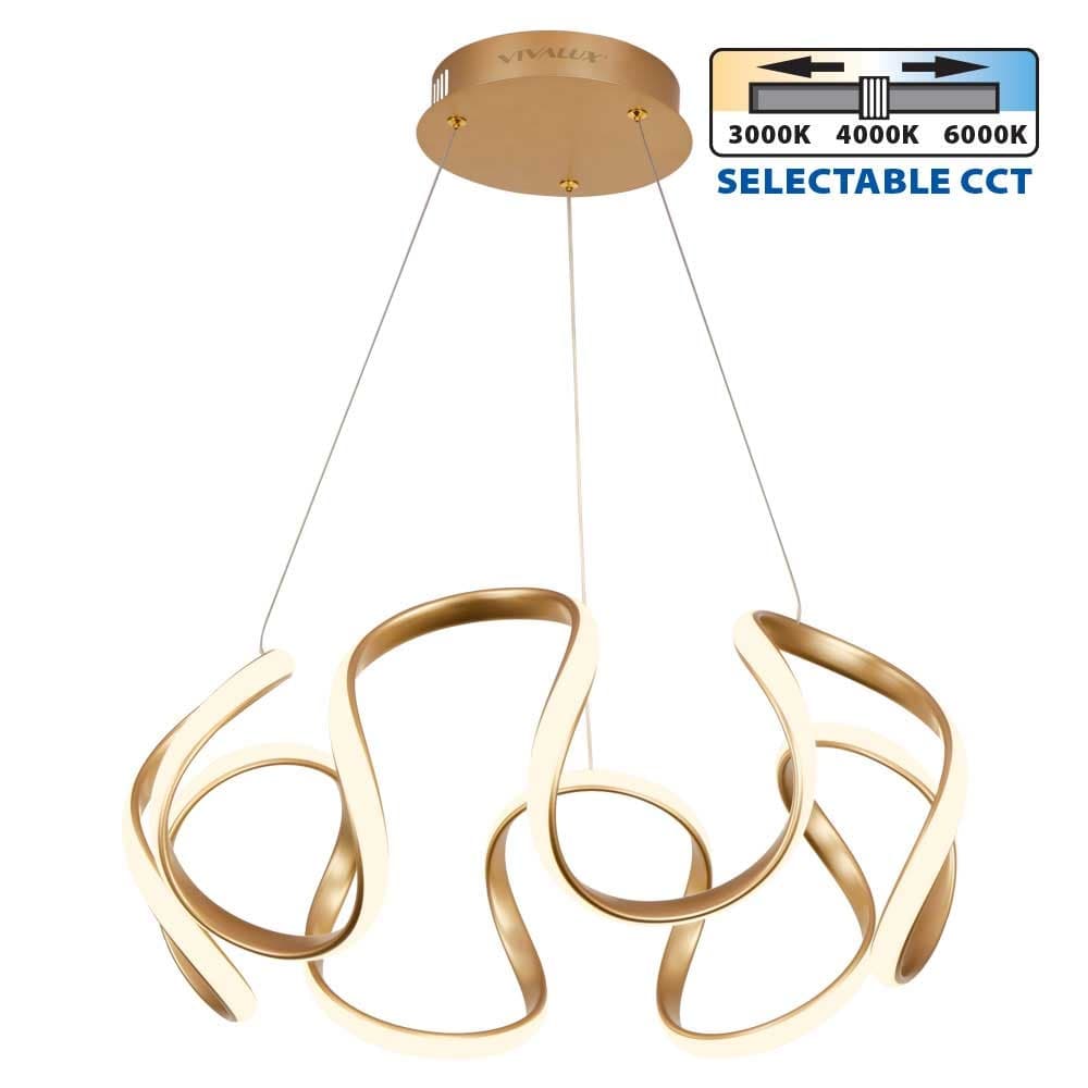 LED полилей Vivalux Meandra-P GD CCT 54W злато