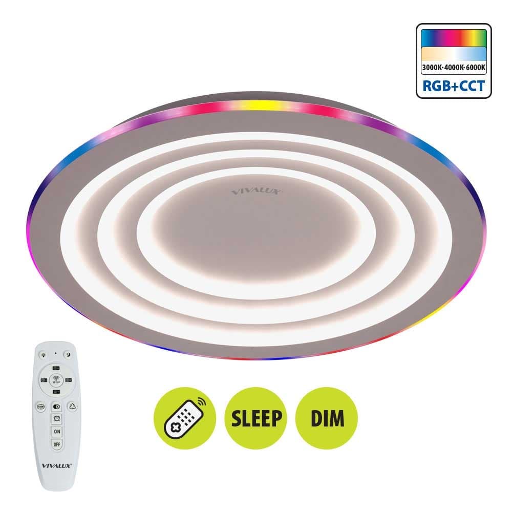 LED плафон с дистанционно Vivalux Dalia RGB 3000-6000K 80W бял