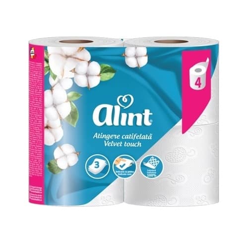 Тоалетна хартия Alint Velvet Touch трипластова 4 броя