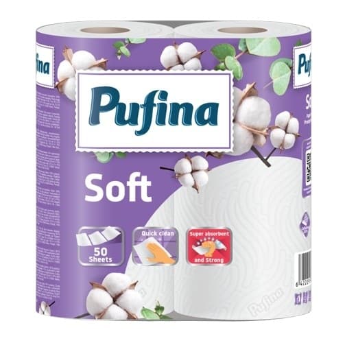 Кухненска хартия Pufina Soft двупластова 2 броя