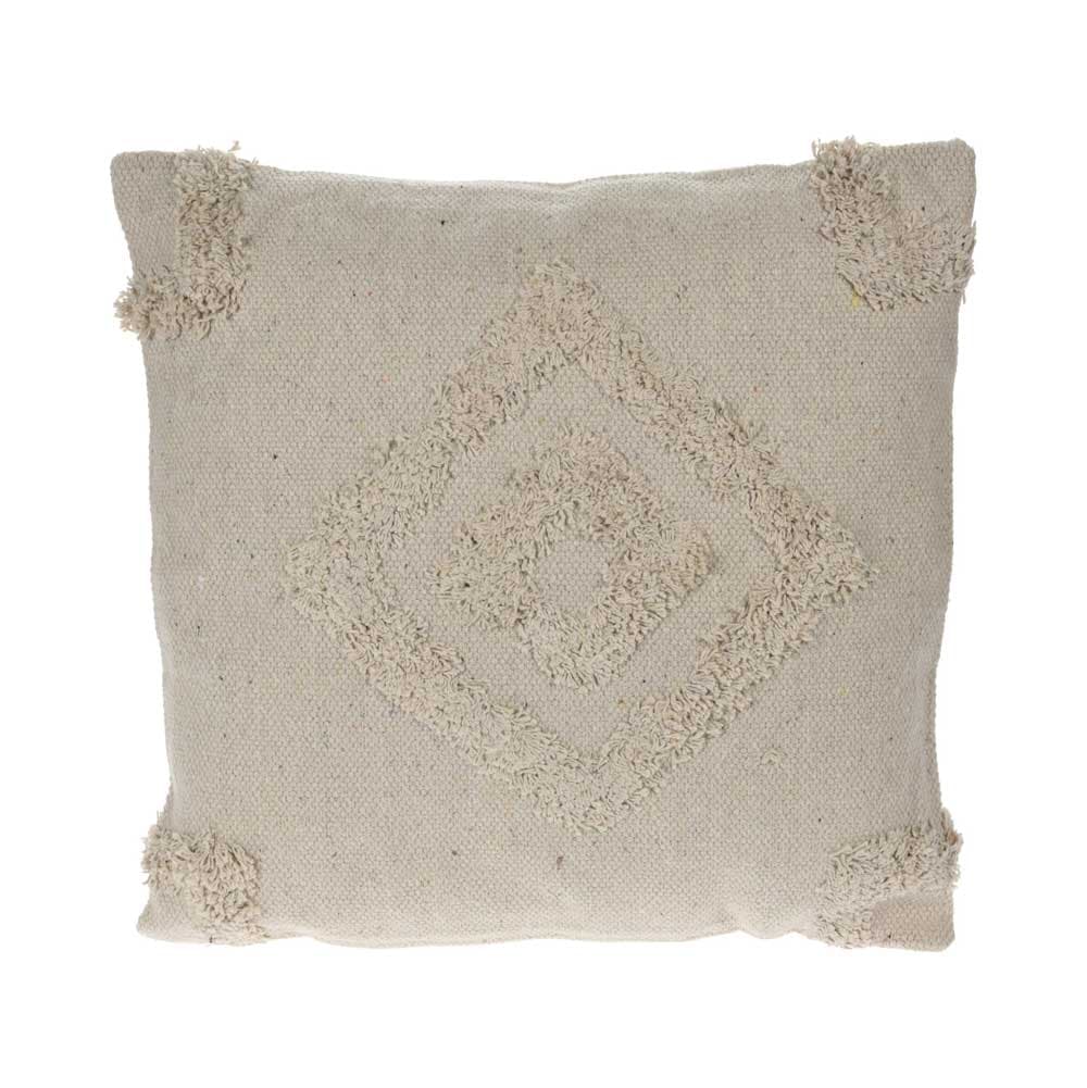 Декоративна възглавница с пълнеж и цип Cotton 45х45см бежова