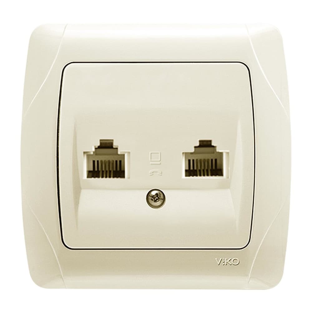 Компютърна двойна розетка Viko by Panasonic Кармен RJ45 CАТ 5Е крем