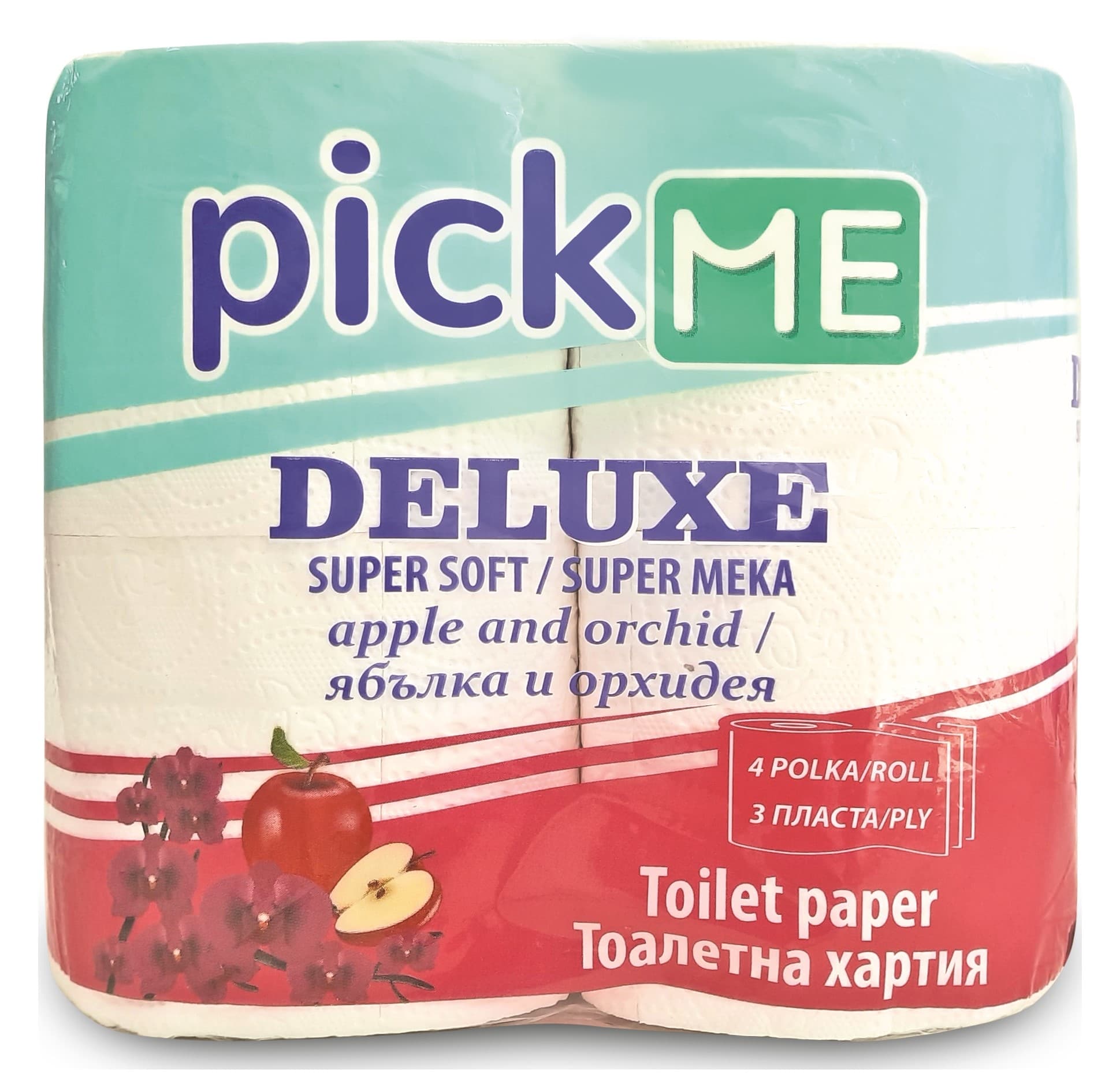Тоалетна хартия PickMe Ябълка и Орхидея 4 броя