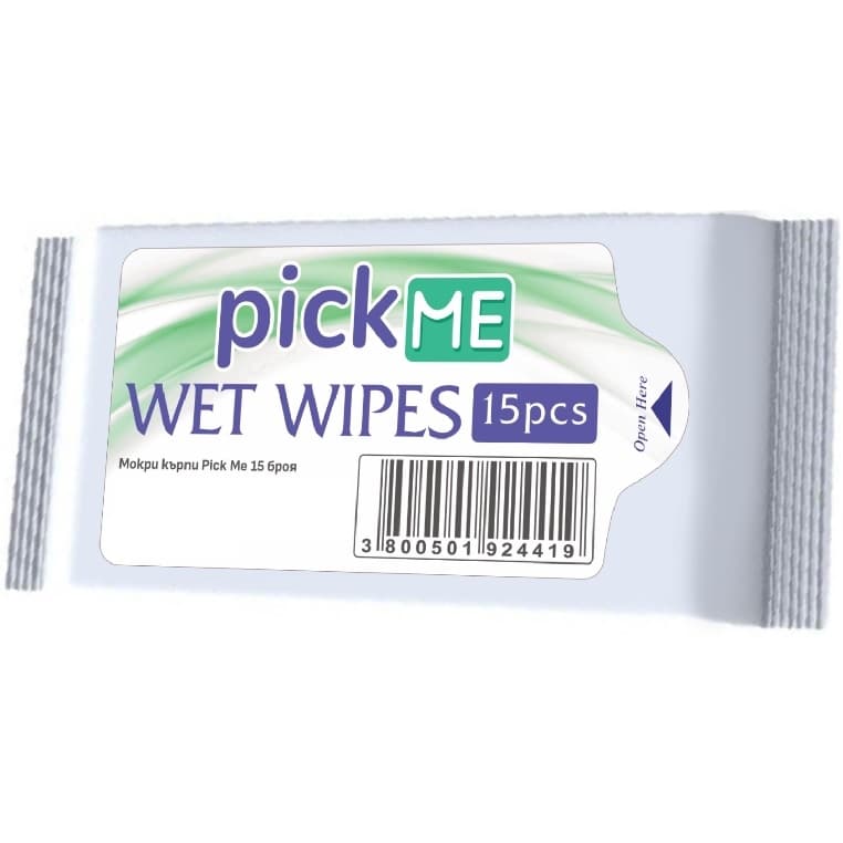 Мокри кърпи PickMe Wet Wipes 15 броя