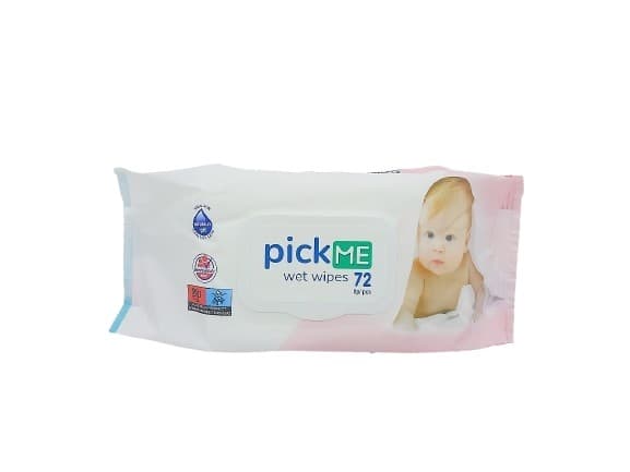 Детски мокри кърпи PickMe 72 броя с капак
