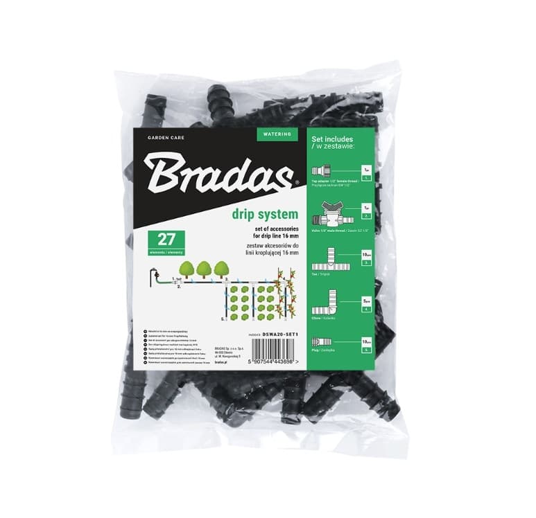 Комплект аксесоари за капково напояване Bradas ø16мм / 27 броя